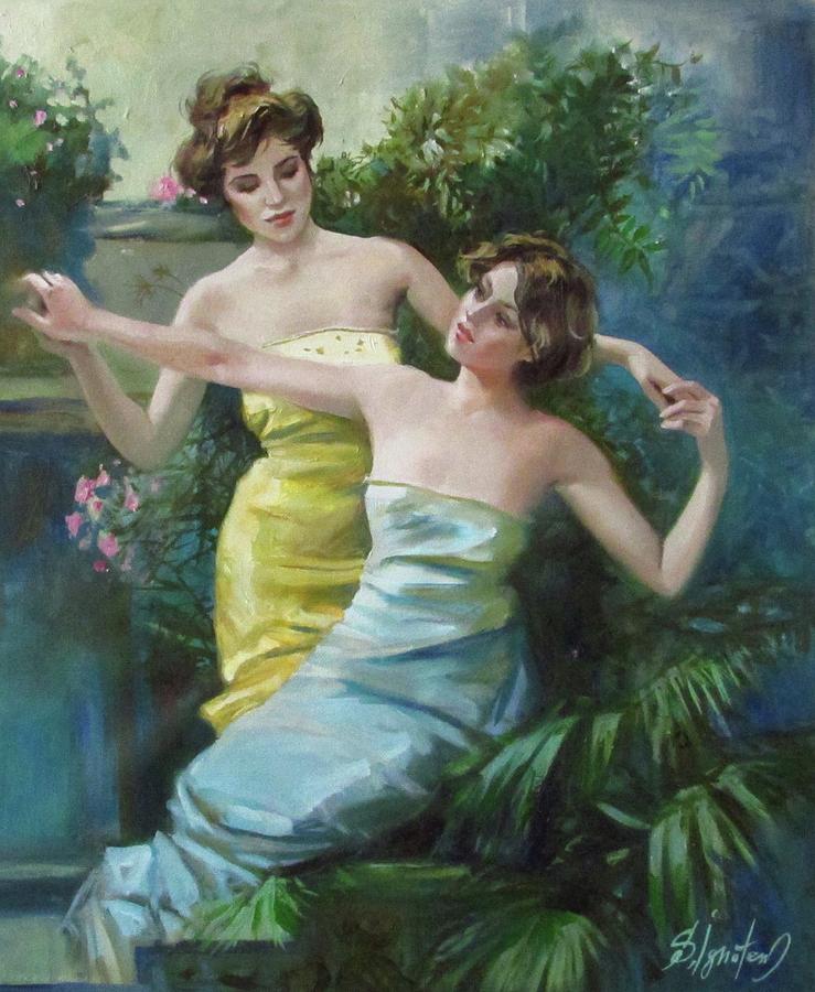 Dancing in garden Painting by Sergey Ignatenko