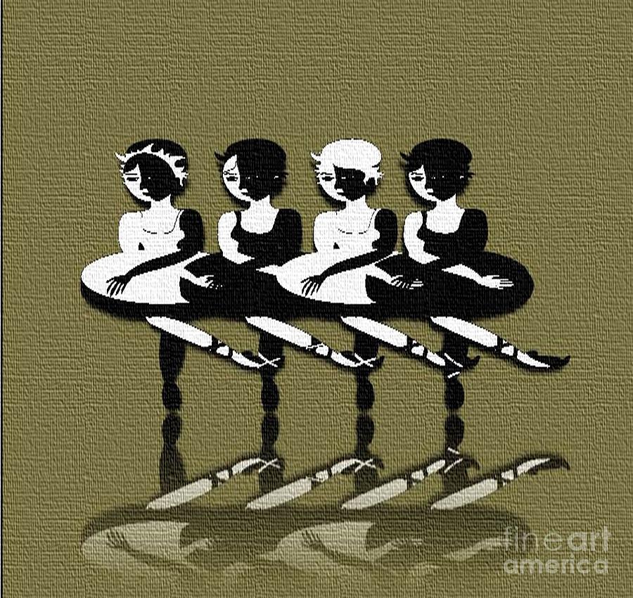 Dancers Painting - Dancing In Row by Belinda Threeths