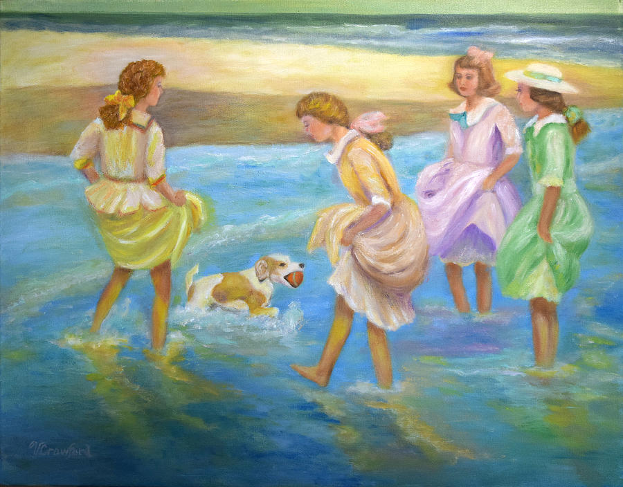 Dancing in the Gentle Waves Painting by Verlaine Crawford