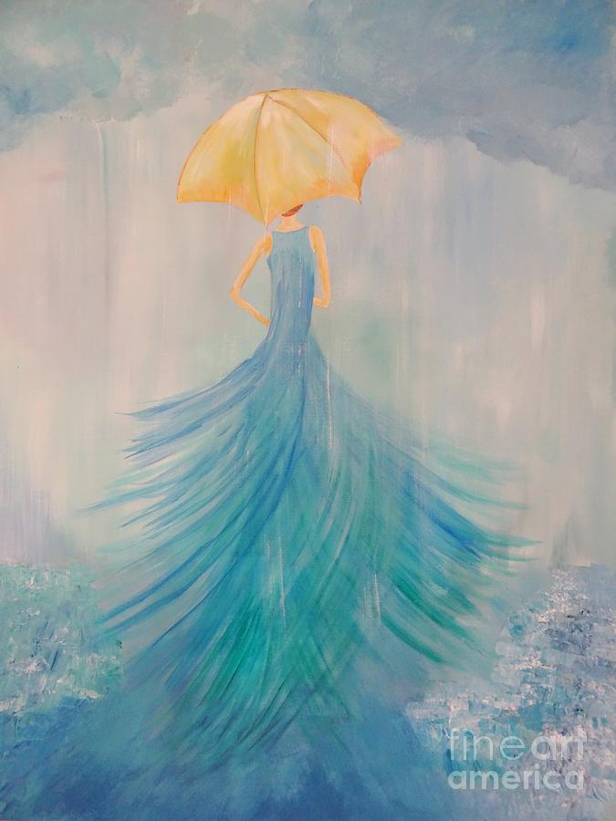 Dancing in the Rain Painting by Kat McClure