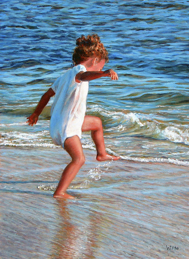 Dancing in the Surf Painting by Marie Witte