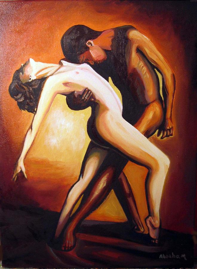Nude Painting - Dancing by Jose Manuel Abraham Nude Painting - Dancing by Jose Manuel Abraham