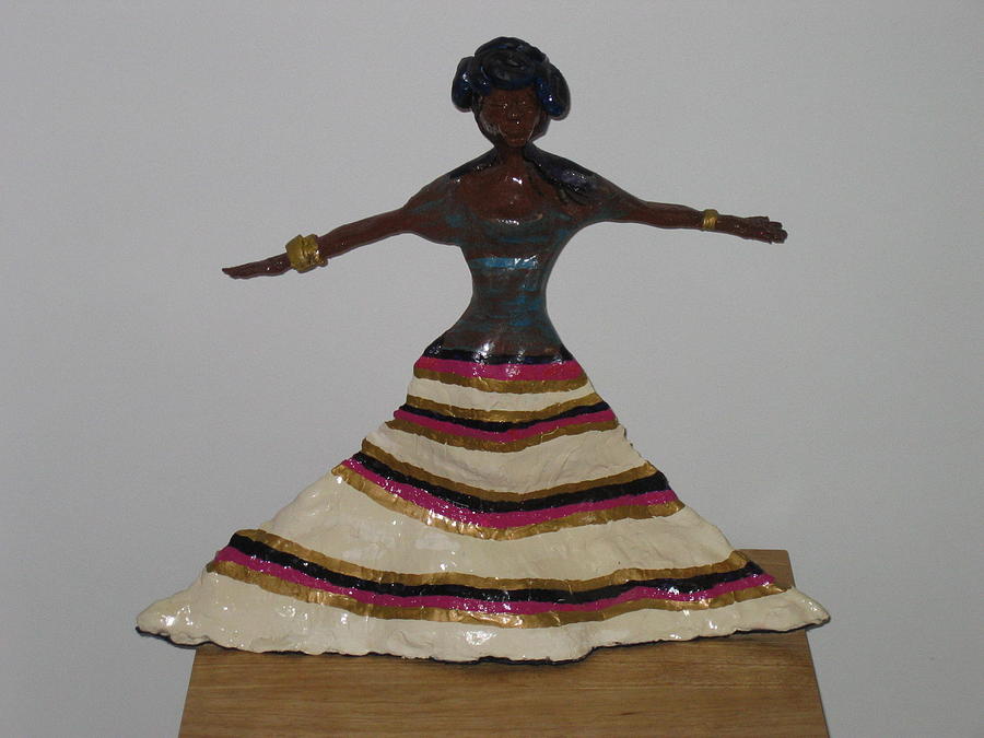 Abstract Sculpture - Dancing lady by Gloria Ssali