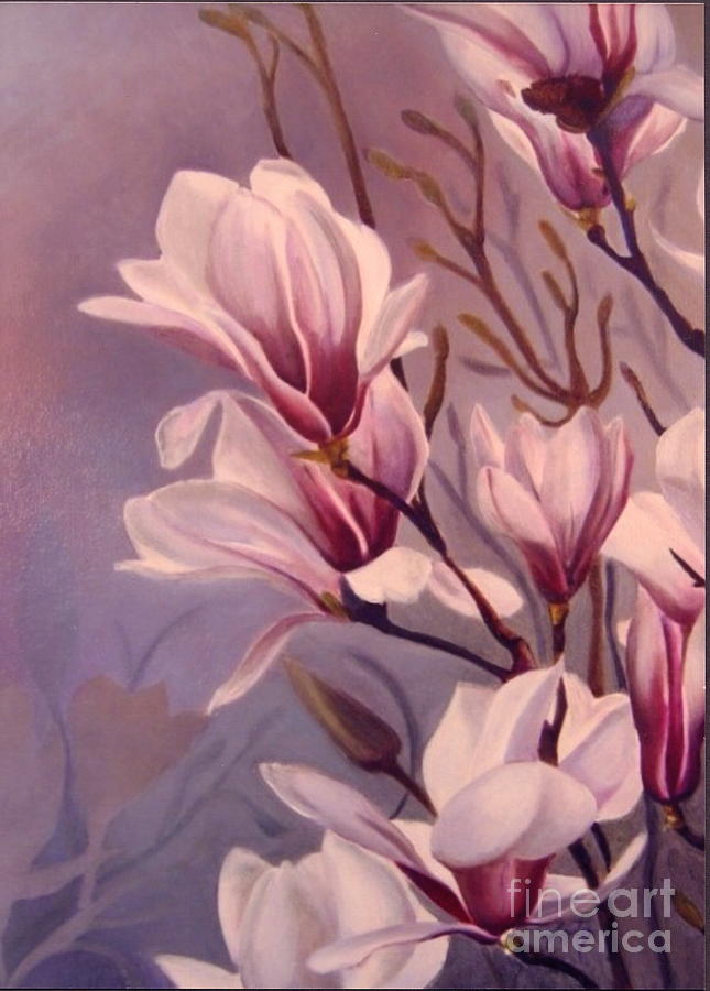 Dancing Magnolias  Painting by Daniela Easter