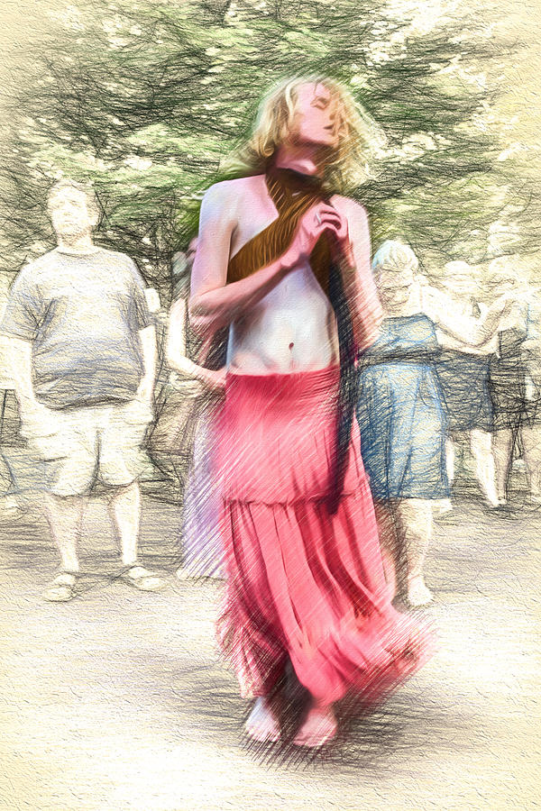 Dancing Man in a Skirt Digital Art by John Haldane