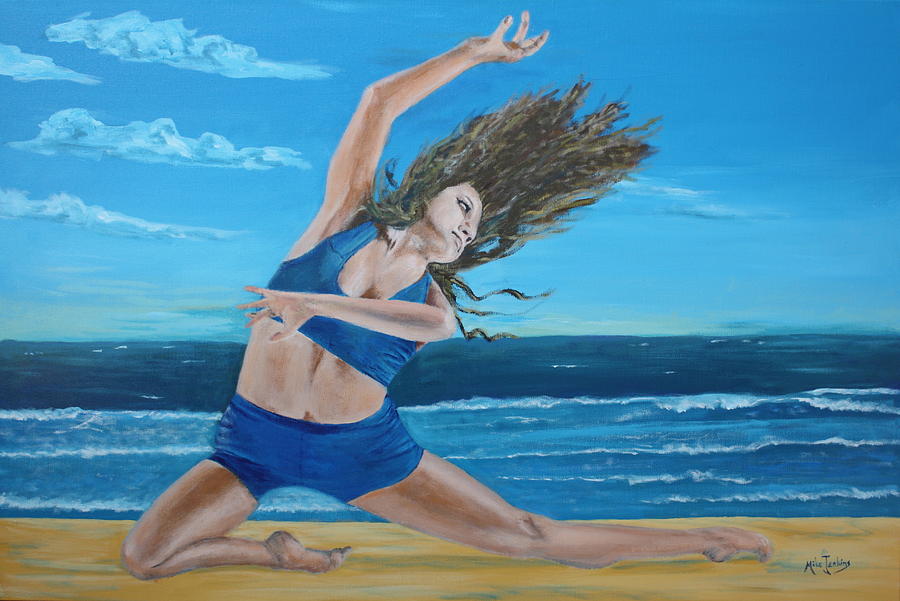 Dancing on the Beach Painting by Mike Jenkins