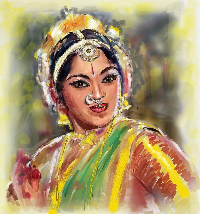 Dancing Padmini Painting by Usha Shantharam