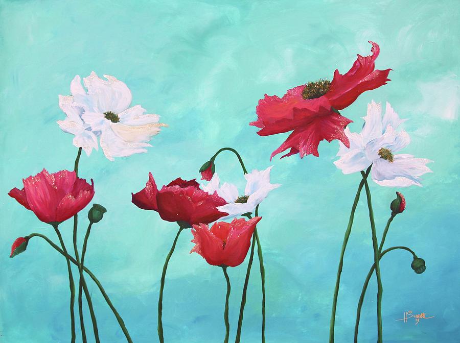 Poppy Painting - Dancing Poppies by Heather Sweatte