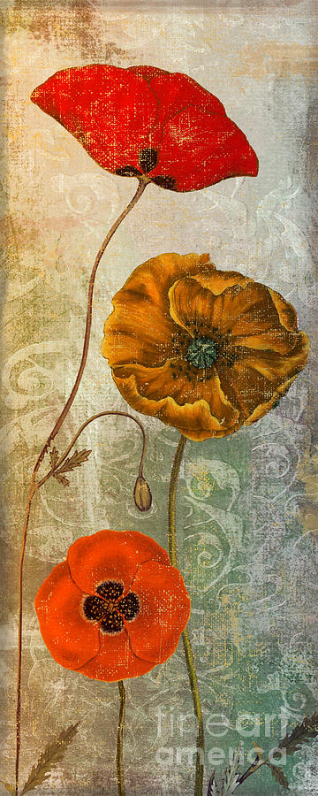 Dancing Poppies II Painting by Mindy Sommers