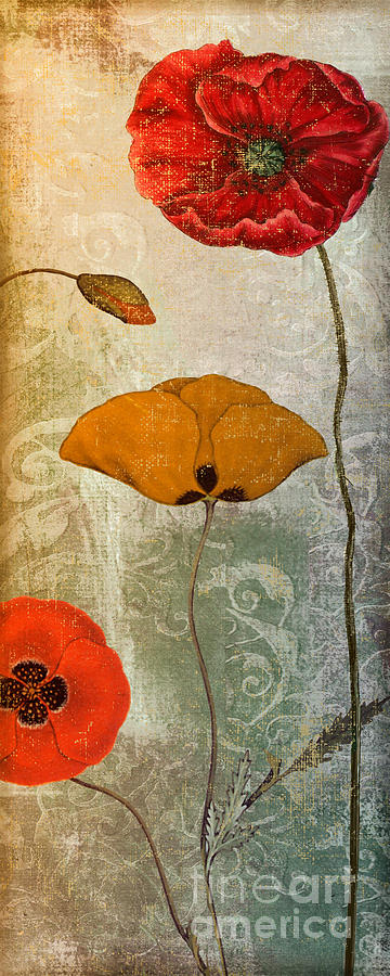 Dancing Poppies III Painting by Mindy Sommers