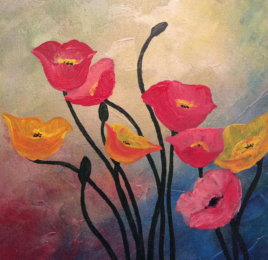 Dancing Poppies Painting by Judith Yabut - Fine Art America