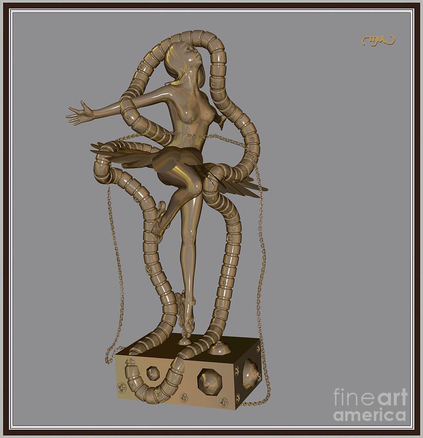 Impressionism Digital Art - dancing Statue MS2DS1 by Pemaro