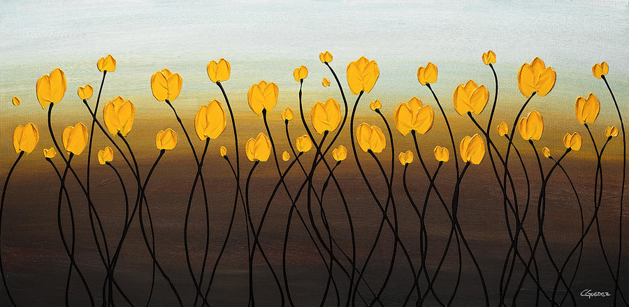 Dancing Tulips Painting by Carmen Guedez