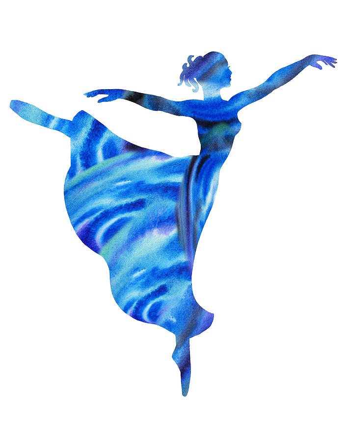 Dancing Water Arabesque Ballerina Painting by Irina Sztukowski