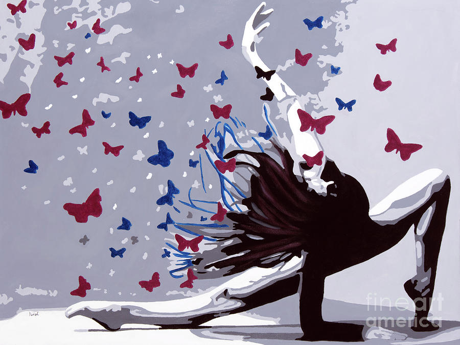 Spring Painting - Dancing with Butterflies by Denise Deiloh