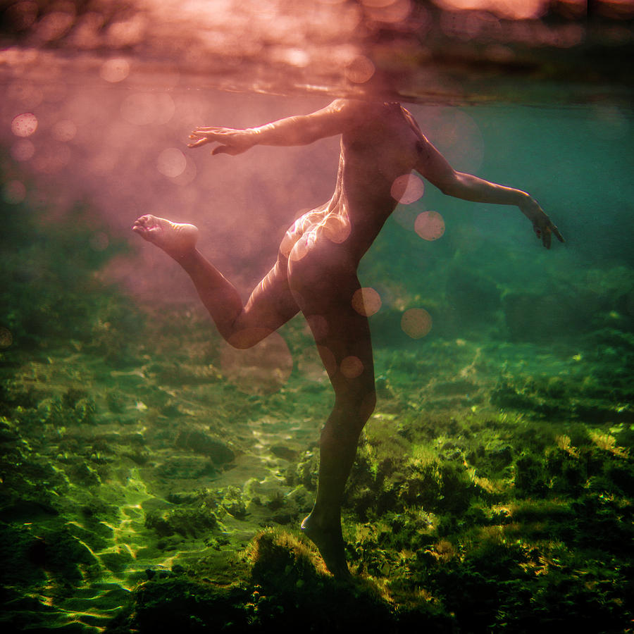Mermaid Photograph - Dancing with colors by Gemma Silvestre