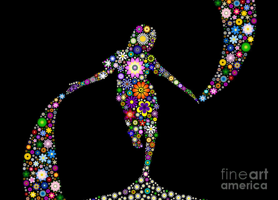 Flower Digital Art - Dancing With Flowers by Tim Gainey