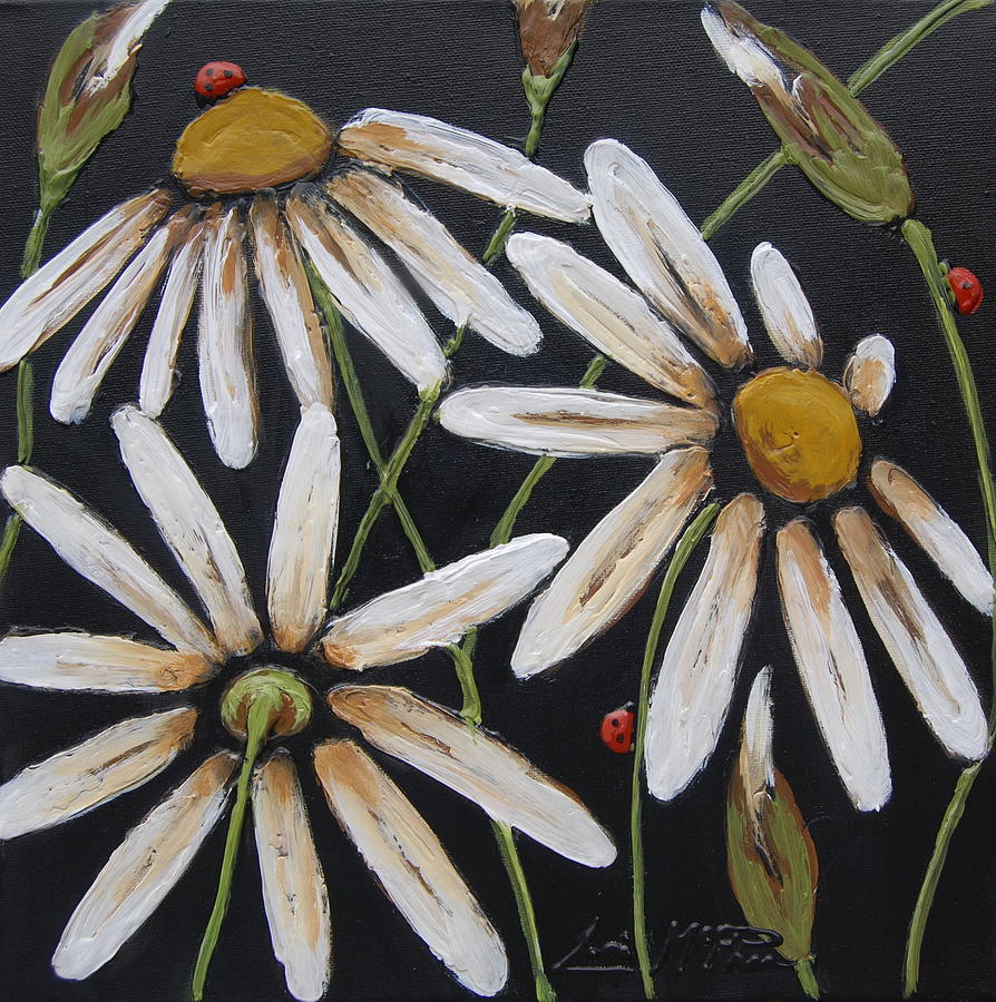 Flower Painting - Dancing With the Daisies by Lori McPhee
