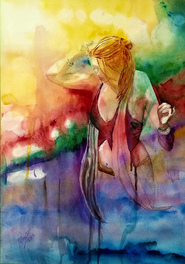 Dancing With The Universe Painting By ilo Watercolors Michael Ellowitz
