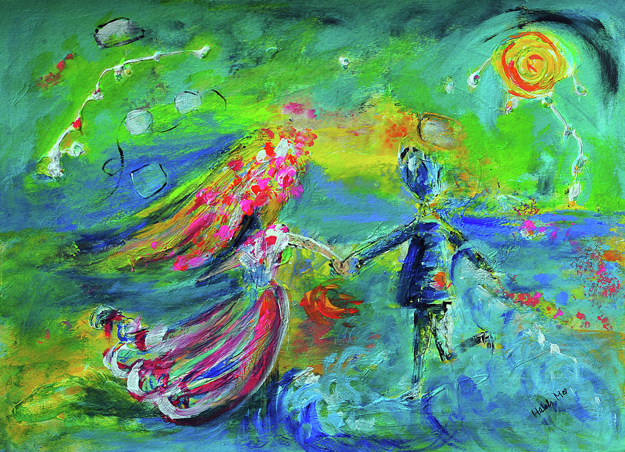 Dancing With The Waves Painting by Haleh Mahbod