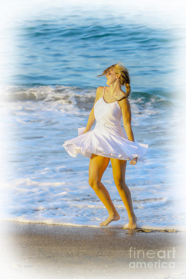 Summer Digital Art - Dancing with the Waves by Randy Steele