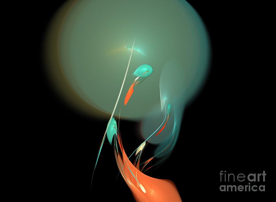 Abstract Digital Art - Dandelion Blue by Kim Sy Ok