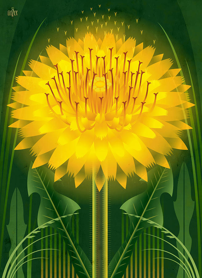 Dandelion Floral Art Painting by Garth Glazier