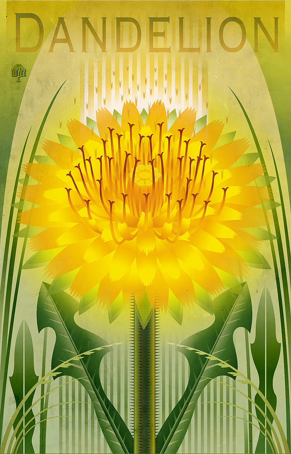Dandelion Floral Print Variant Painting by Garth Glazier