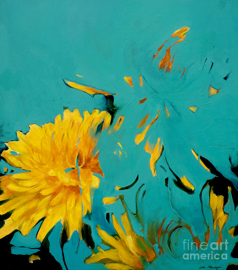 Dandelion Summer Painting by Lin Petershagen