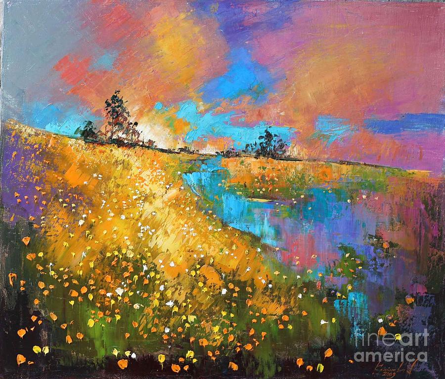 Summer Painting - Dandelion Wine by Anastasija Kraineva
