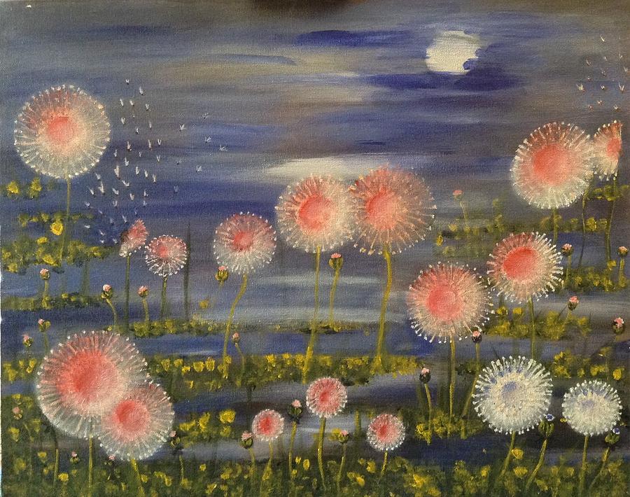 Dandelions Painting by Anne Tissera