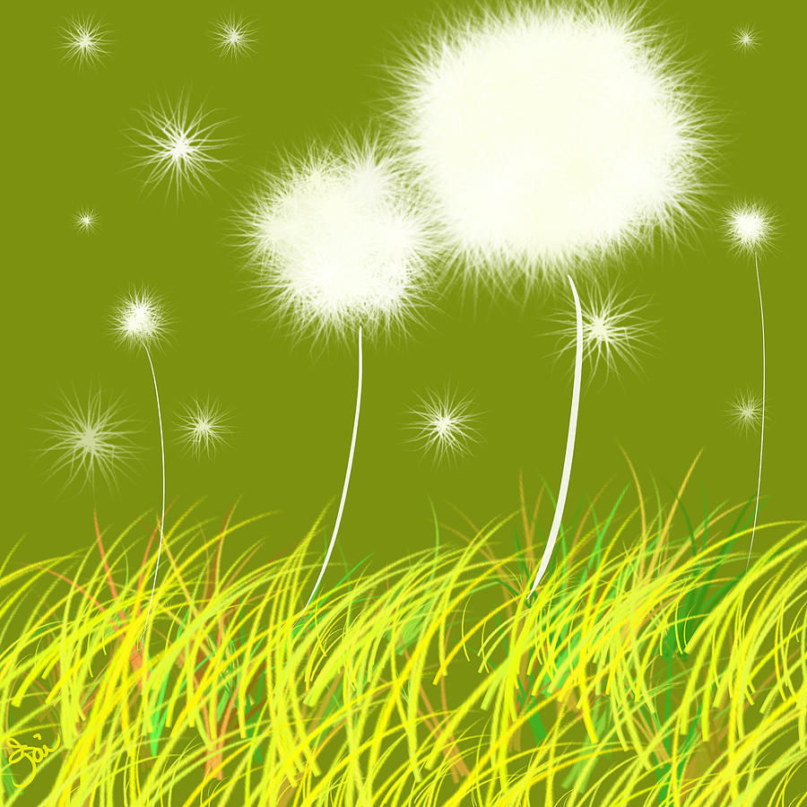 Dandelions Are Free Painting by Oiyee At Oystudio