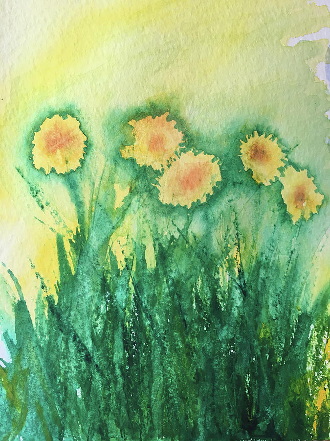 Dandelions Painting by Christine Marie Rose