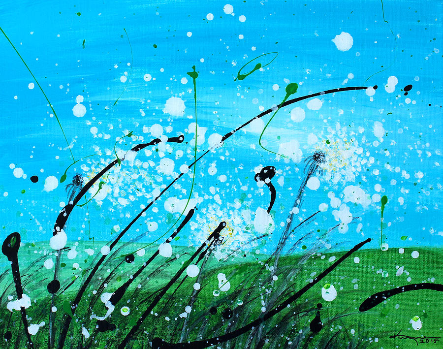 Dandelions in the Wind Painting by Kume Bryant