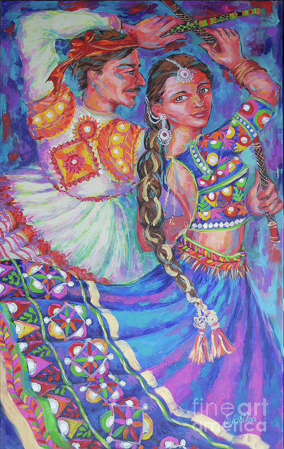Dandiya Raas Painting by Jyotika Shroff