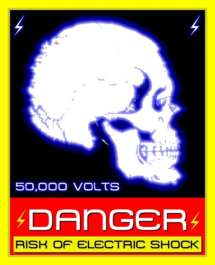 Cool Mixed Media - Danger high voltage sign by Alvaro Ruiz Bojorges