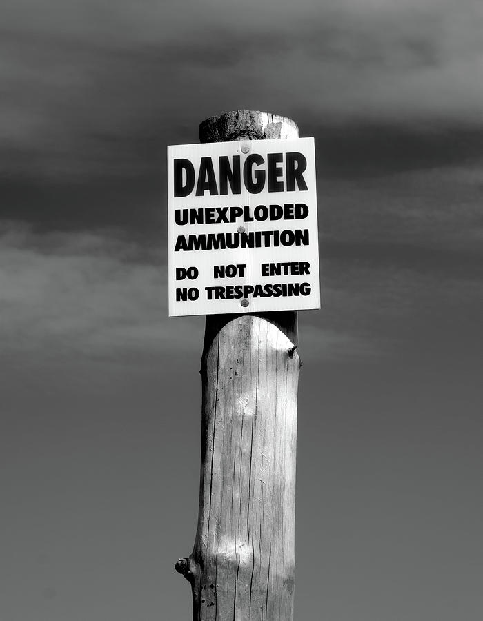Danger in Black and White Photograph by Barbara McMahon
