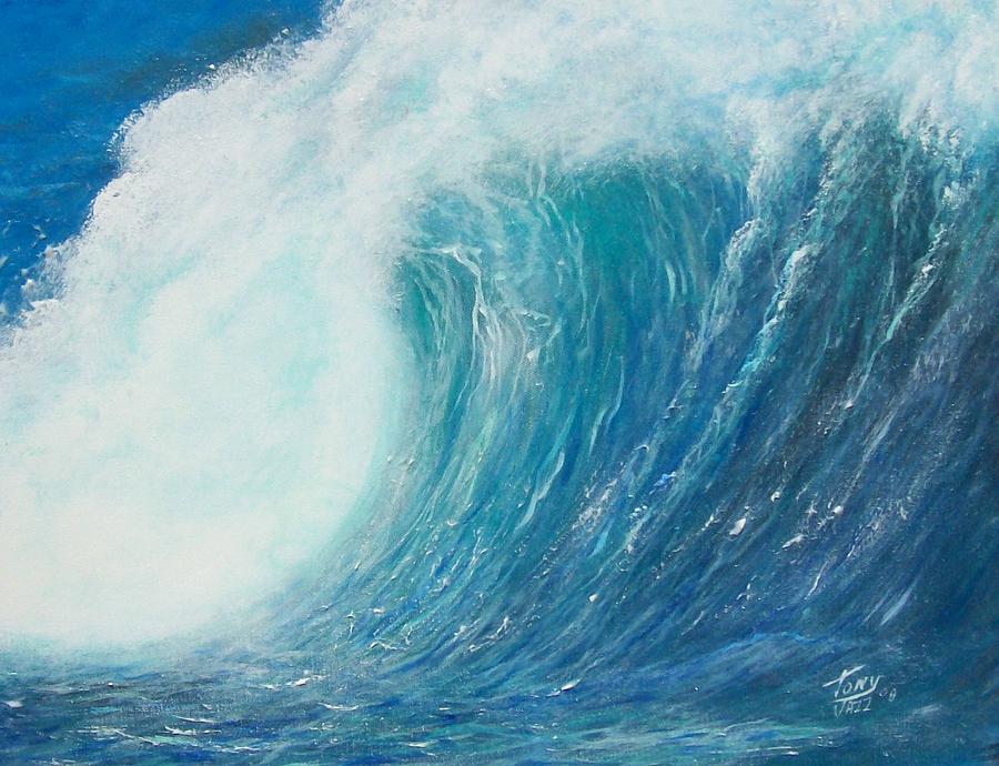 Danger No Surfing Painting by Tony Rodriguez