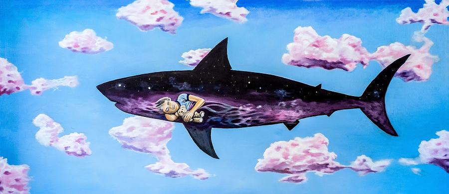 Sharks Painting - Dangerous Child by Darren Mulvenna