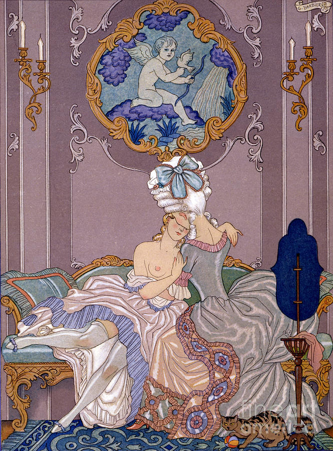 Nude Painting - Dangerous Liaisons by Georges Barbier by Georges Barbier