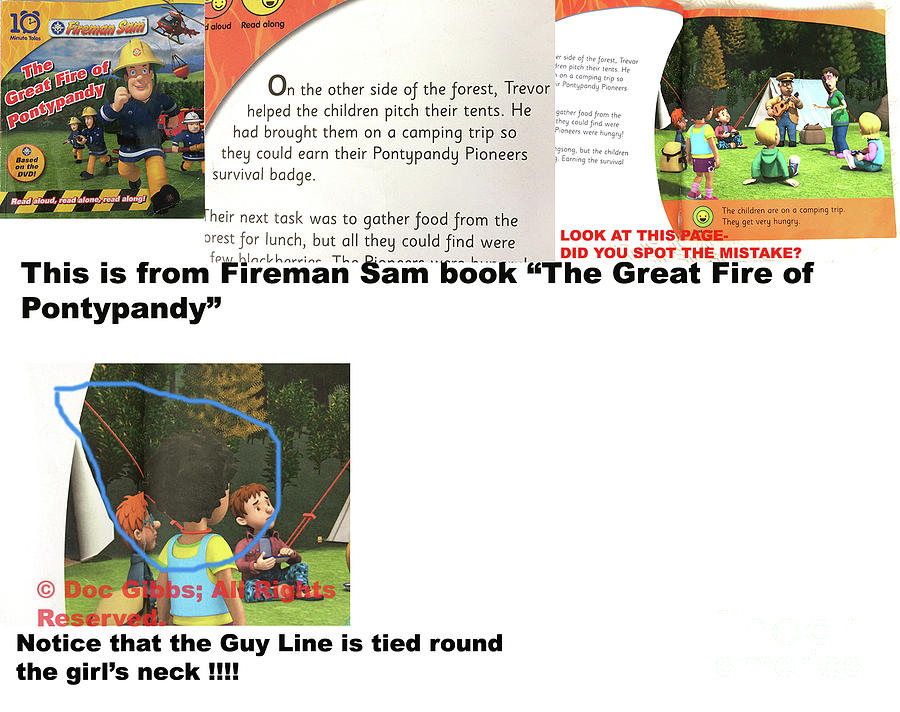 Dangerous Mistake Found in Fireman Sam book - Doc Gibbs - All Rights Reserved. Photograph by Doc Braham