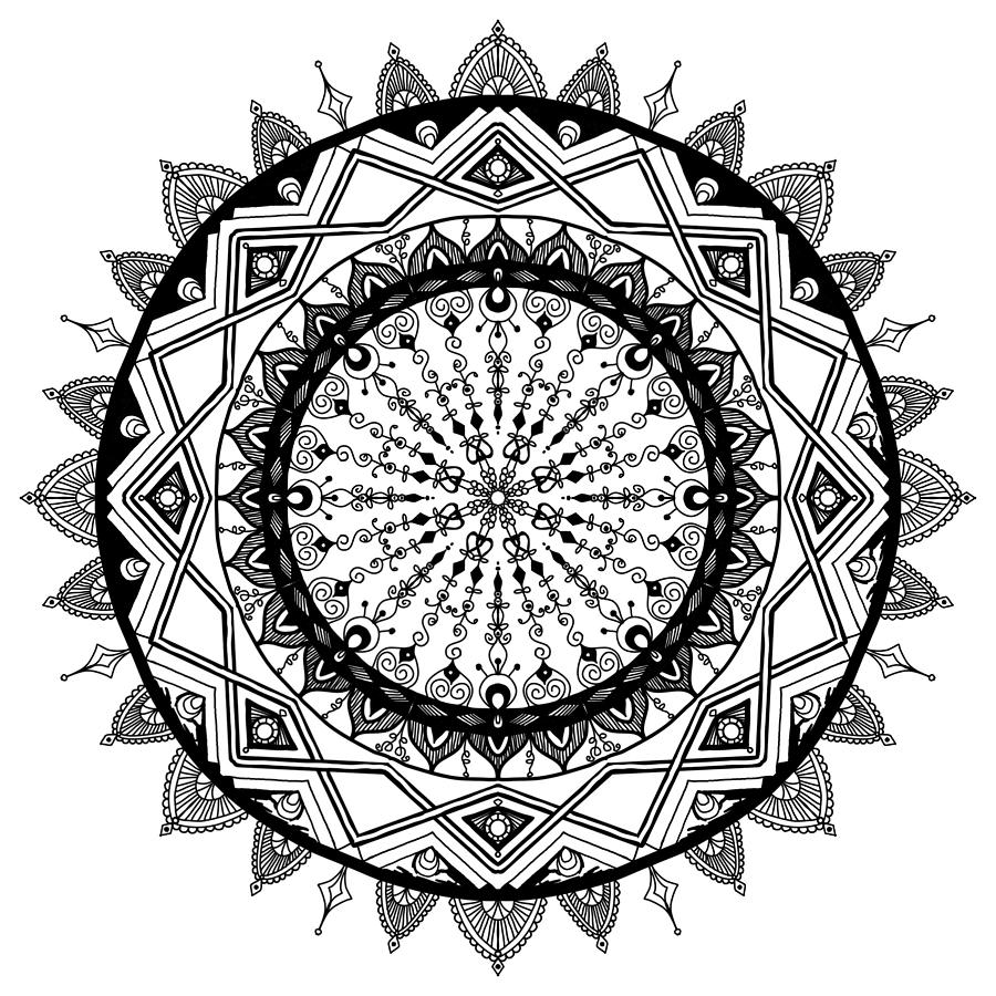 Mandala Digital Art - Dangled By A String by Lisa Schwaberow Mandala Digital Art - Dangled By A String by Lisa Schwaberow