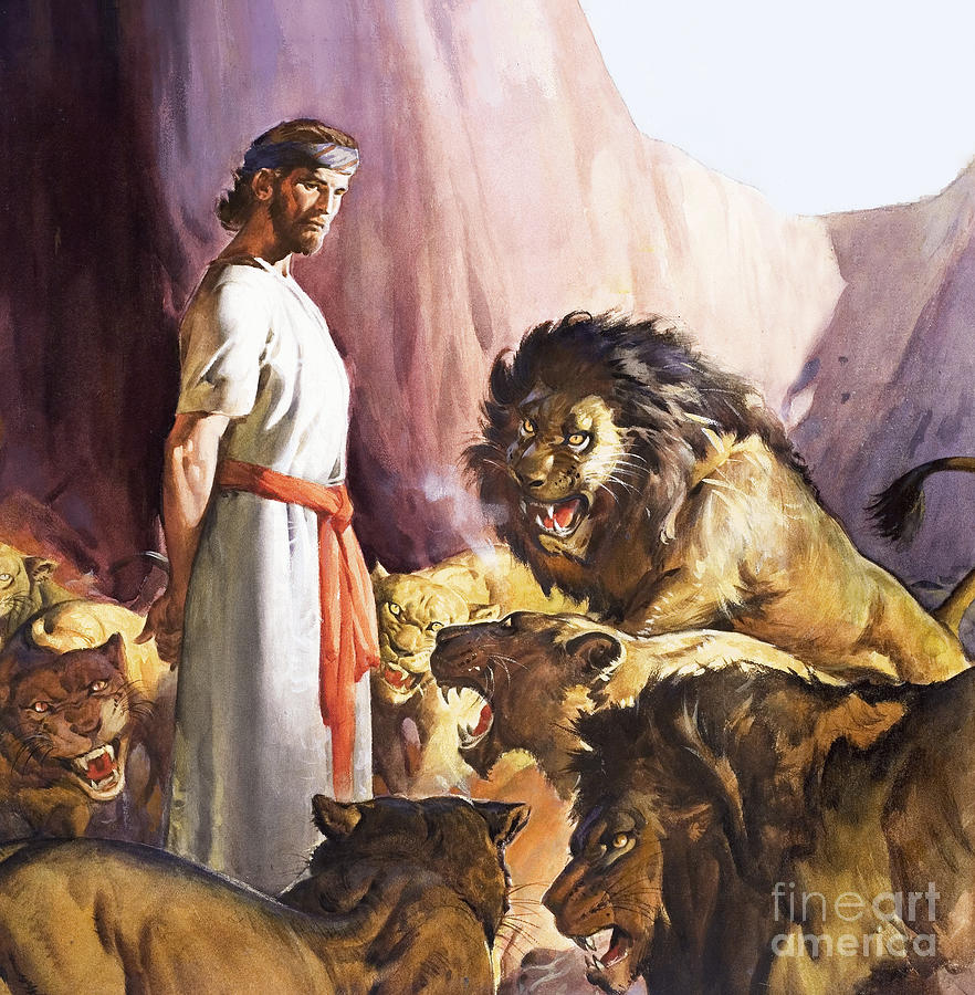 Daniel in the Lions Den Painting by James Edwin McConnell