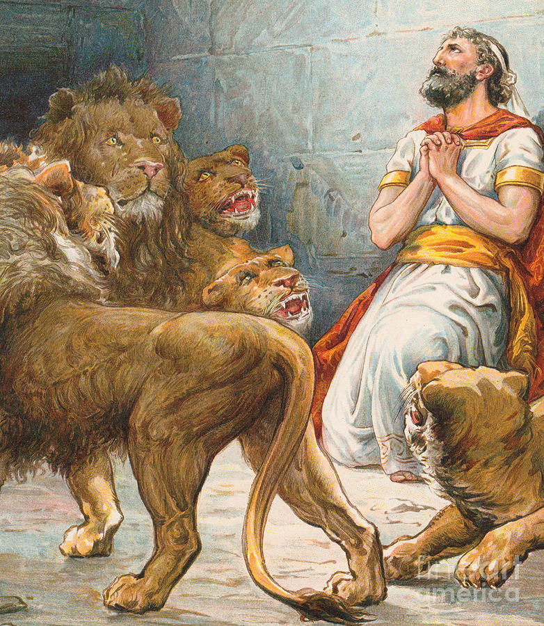Daniel in the lions den Painting by Robert Ambrose Dudley