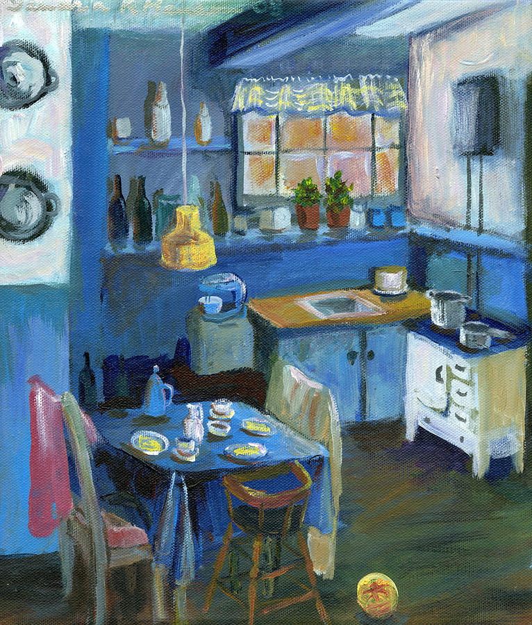 Danish Kitchen Painting by Art Nomad Sandra  Hansen