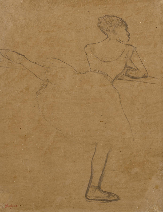 Danseuse a la Barre Drawing by Edgar Degas