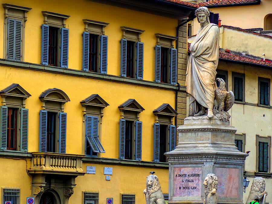 Dante Alighieri at Piazza Di Santa Croce Florence Italy Photograph by Micah Goff