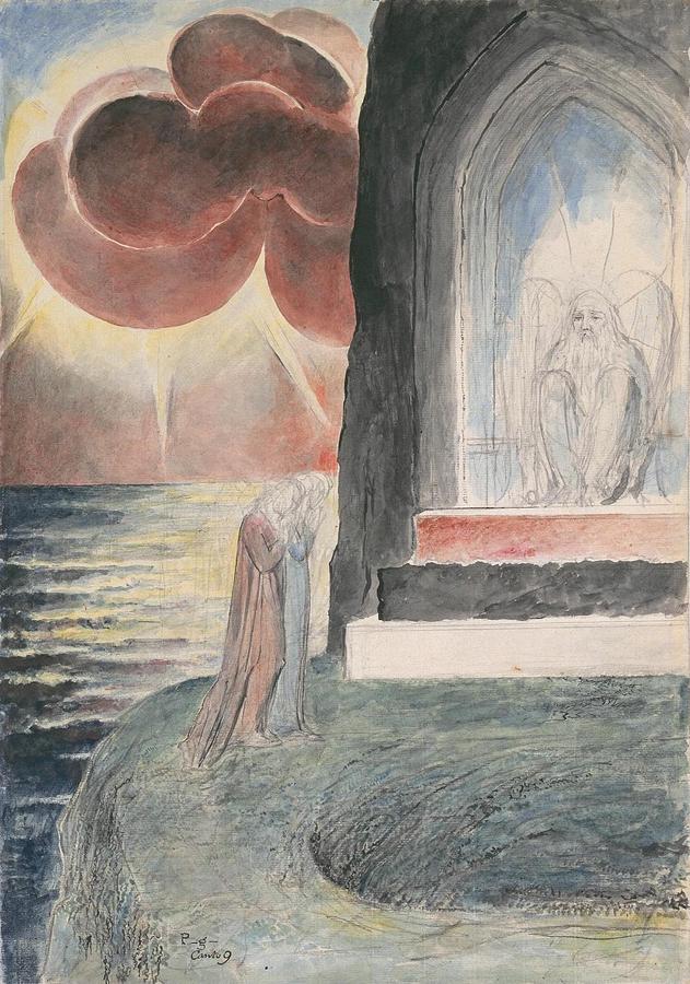Dante And Virgil Approaching The Angel Who Guards The Entrance Of 