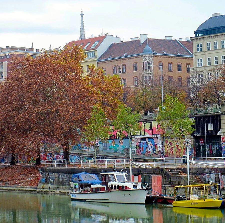 Danube Canal and Street Art Photograph by Betty Buller Whitehead