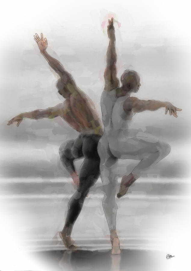 Two Dancers Painting - Danza Rusa by Quim Abella